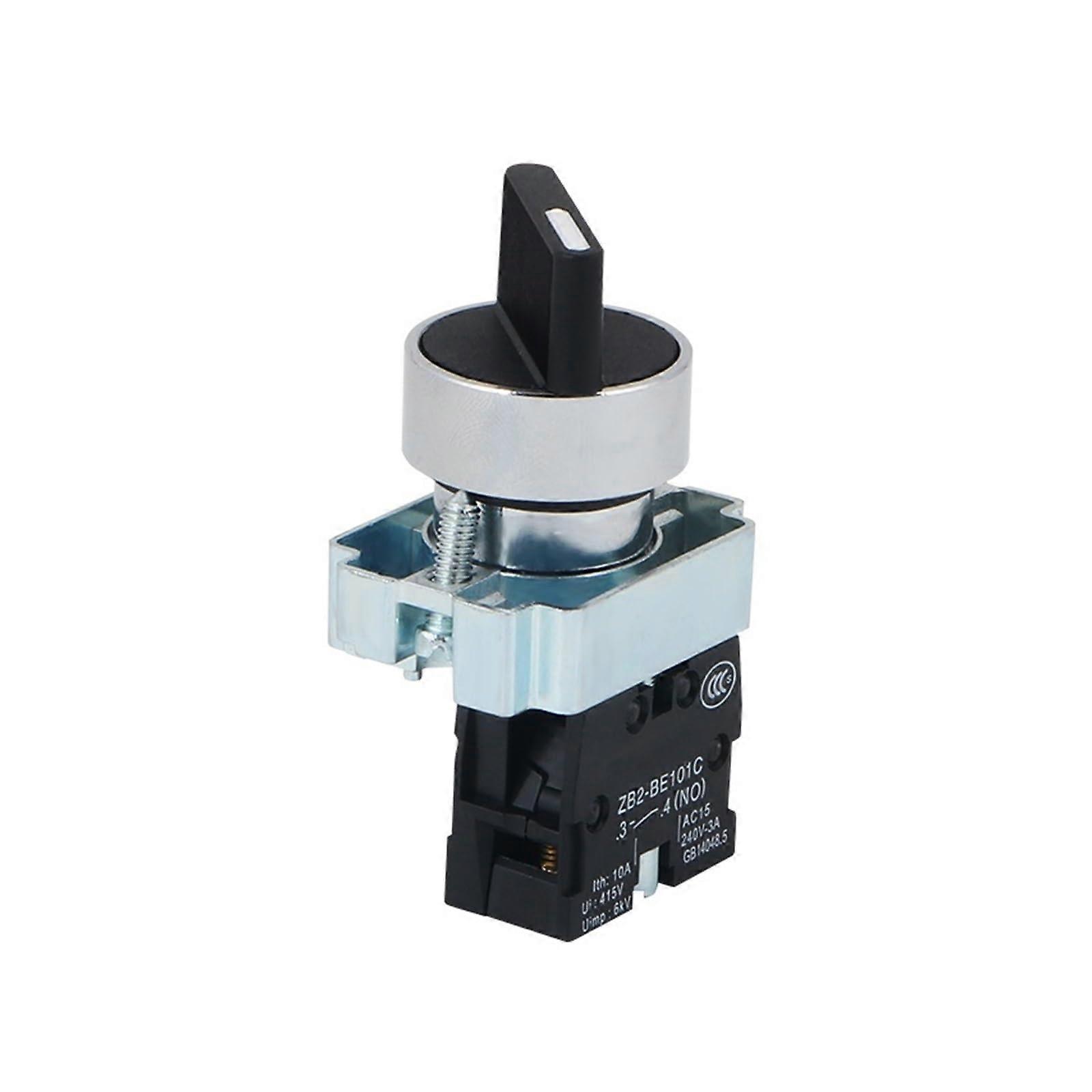 Rotary Switch Knob 22mm 2 Position Latching Selector 1NO Industrial Panel Mount for XB2BD21C
