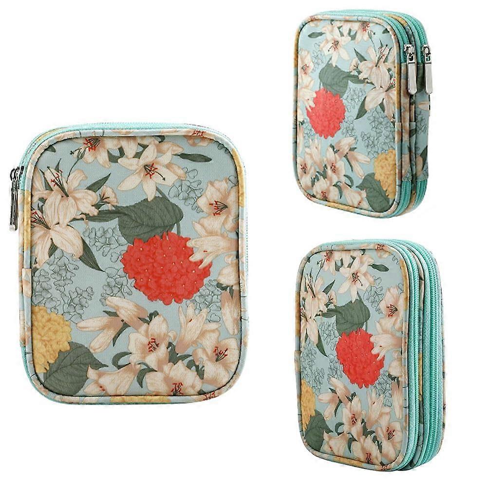 Crochet Hook Case with Multiple Pockets, Travel Knitting Needle Organizer, Durable Zipper Bag