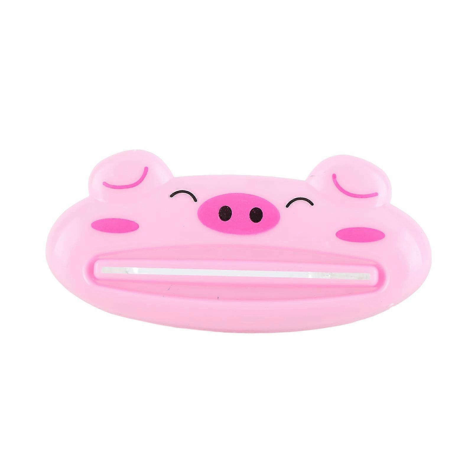 Cartoon Pig Toothpaste Squeezer, Plastic Tube Roller Dispenser for Bathroom, Reduce Waste