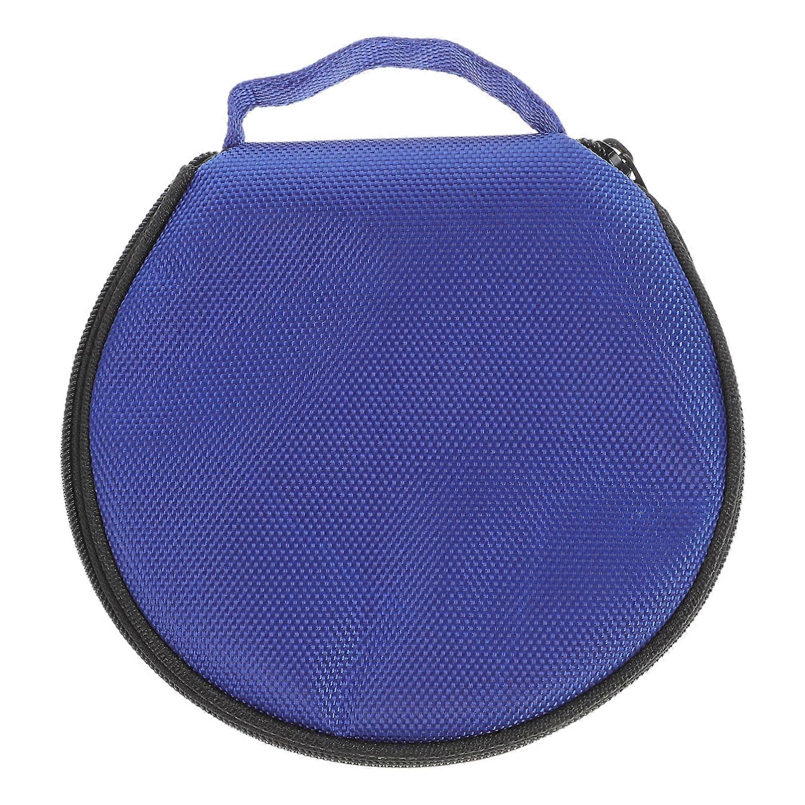 2pcs Small Round CD Storage Case DVD Holder Pouch for Car, Durable Oxford, SpaceSaving Design, Blue