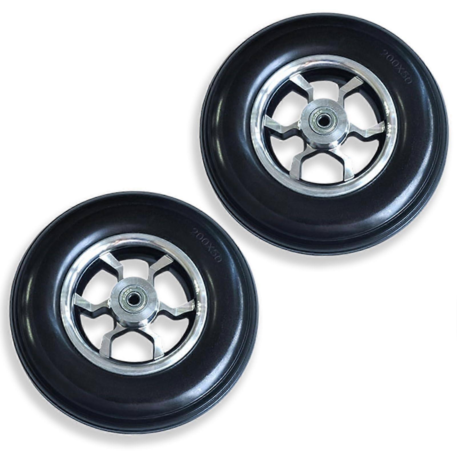 Wheelchair Front Wheels 8x2 Solid Rubber Caster Tires, 200x50 Replacement for Power Wheelchairs