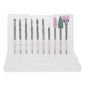 10pcs Nail Art Schleifkopf Tote Haut Entfernung Nagelbohrer Schleifen Polieren Kopf Set