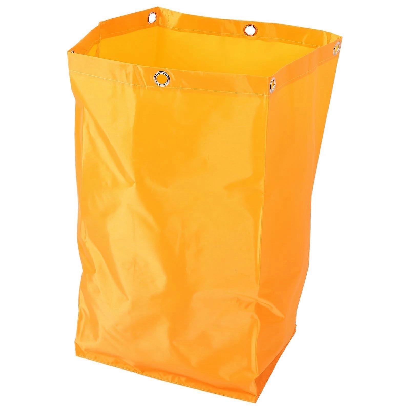 Replacement Janitorial Cart Bag Heavy Duty Foldable Yellow Cleaning Bag with MultiPocket Storage