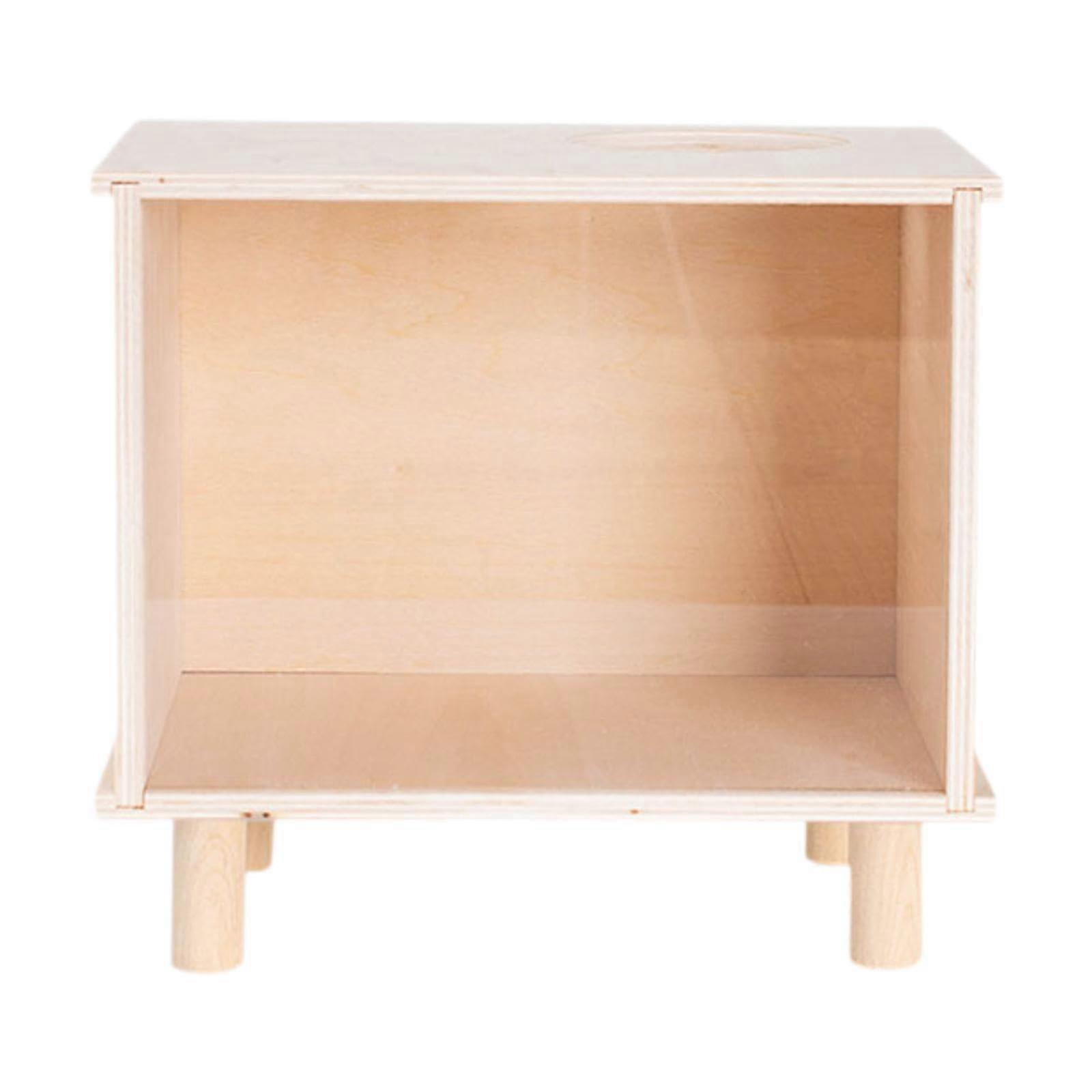 Hamster Sand Bath Box and Digging Hideout for Syrian Hamsters, Durable Wooden Cage Accessory