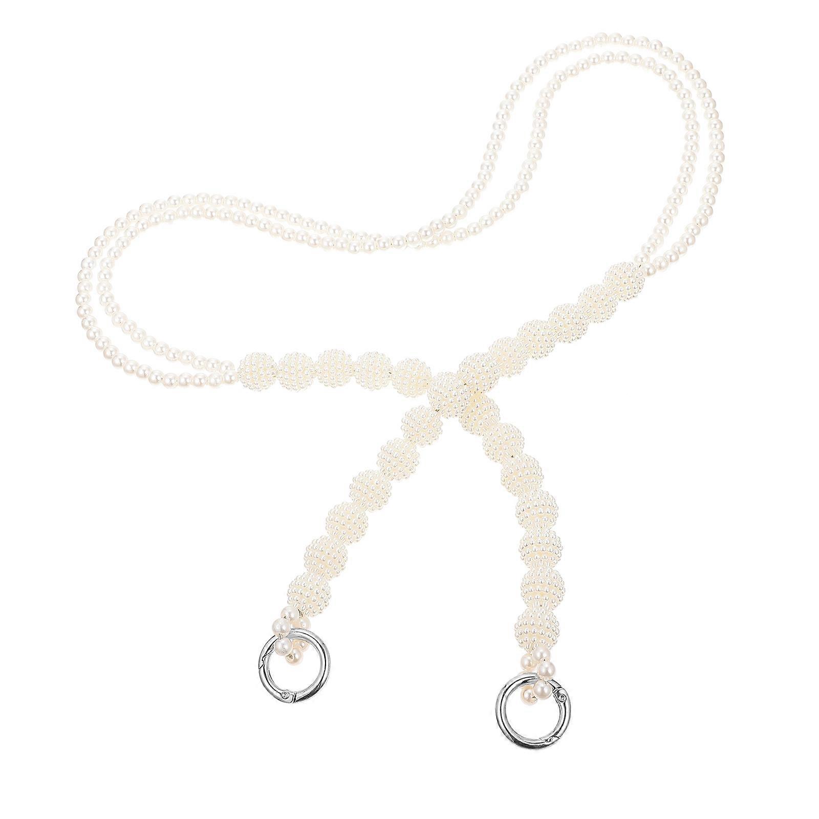 Pearl Chain for Bag Strap Replacement 1Pcs White ABS Material Decor