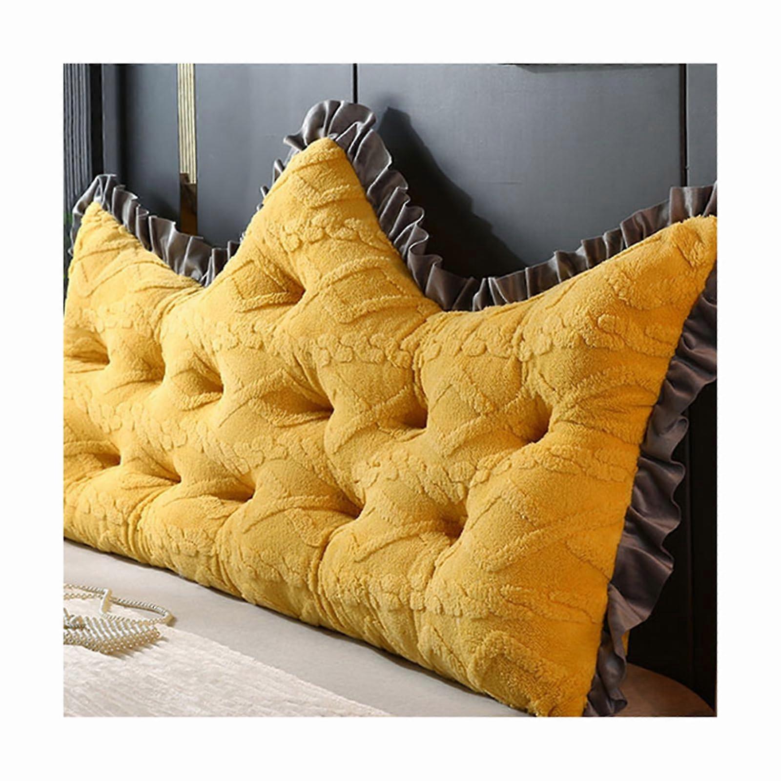 Princess Style Bed Reading Pillow with Ergonomic Back Support, Triangular Headboard Cushion 150x65cm