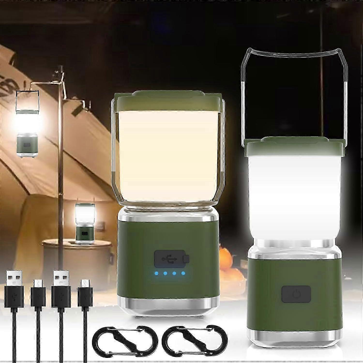 Portable Camping Lantern Rechargeable -4inch, 2000LM LED Camping Lights Lantern