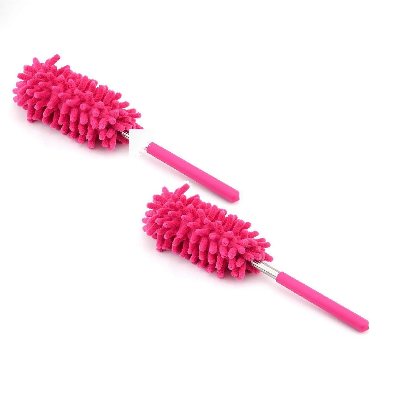 2 Pcs Telescopic Microfiber Duster, Retractable & Washable, Compatible with Car/Computer/AC