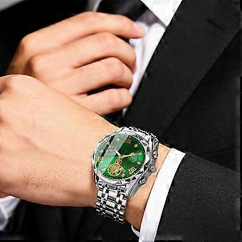Montre homme étanche à quartz avec éclairage nocturne, chiffres romains et bracelet en métal – Convient pour un usage quotidien et formel