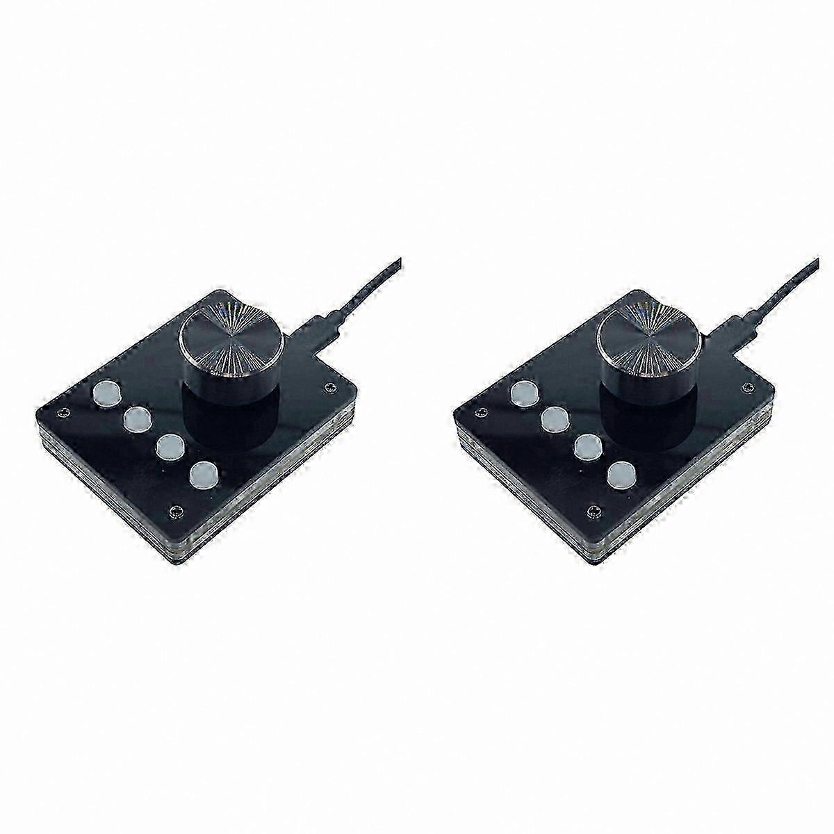 Programmable USB Keyboard with Volume Control Knob Mini Macro Keypad for Multimedia Functions