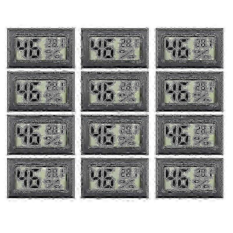 12-pack digitale hygrometer thermometer - Mini binnenvochtigheids-/temperatuurmonitor,z