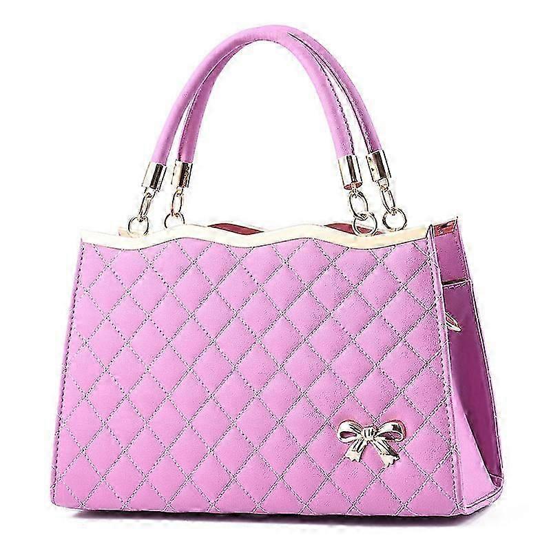 Large PU Rhombus Embroidered Shoulder Satch