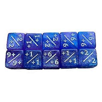 10 dados con símbolos de colores dobles para matemáticas, conteo, enseñanza, suma y resta, dados digitales, dados acrílicos, herramienta de enseñanza-C