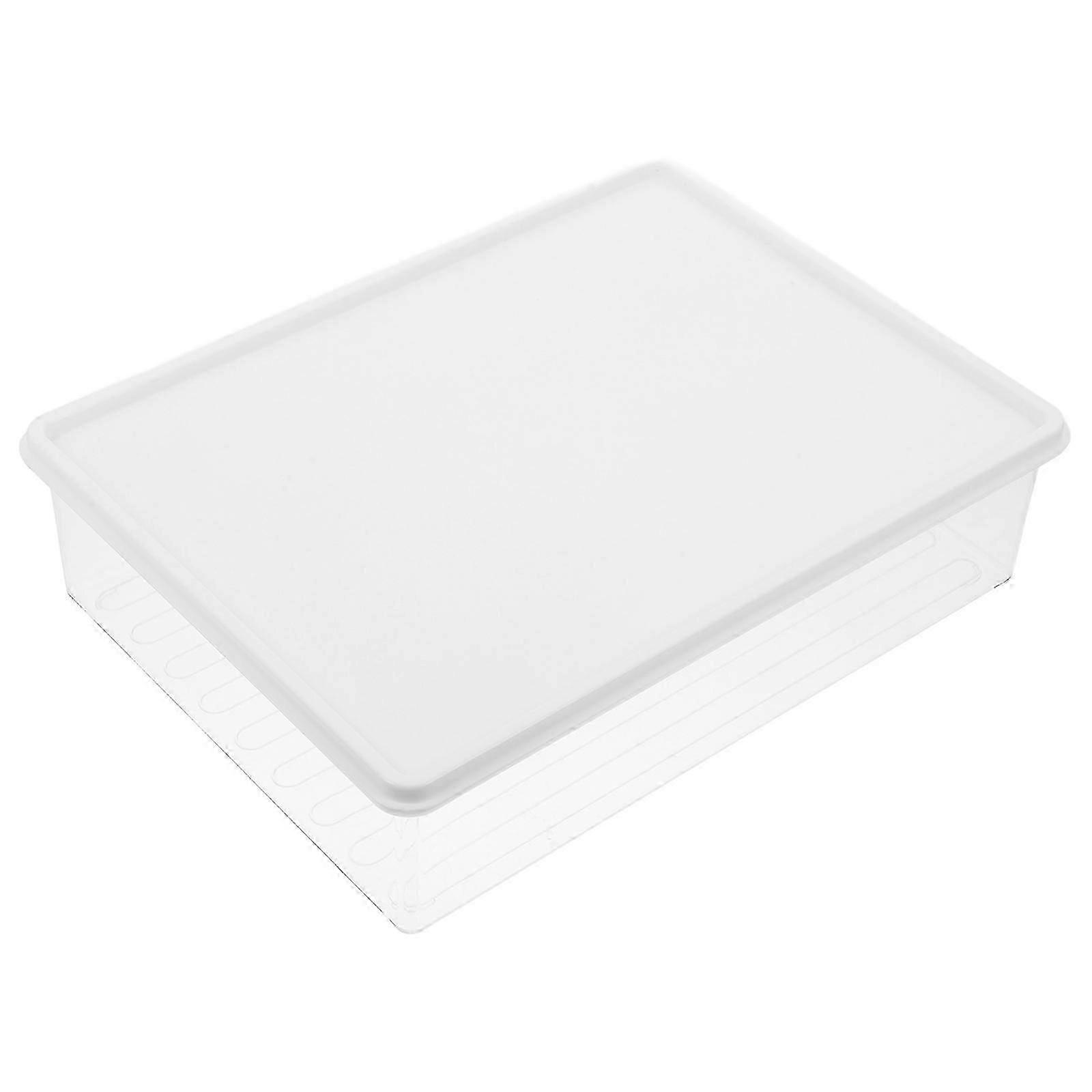 Ice Storage Box Transparent Stackable Organizer with Lid for Refrigerator Use