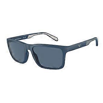 Emporio Armani EA4219 576380 Full Rim Matte Blue Men Rectangle Sunglasses UV3 Original