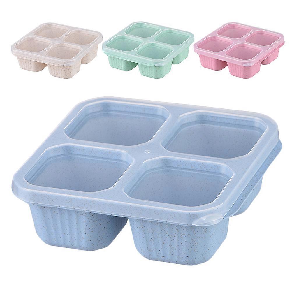 Stackable Snack Containers 4-Compartment Bento Box for Travel 4Pcs