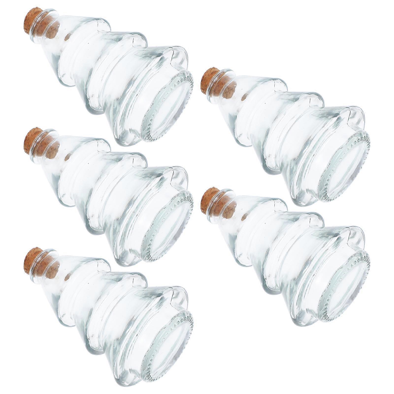 5st Transparent Trä Kork Glasflaskor Kreativa Önskeflaskor Drift Flaskor