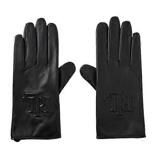 Ralph Lauren Logo Leather Embossed Gloves