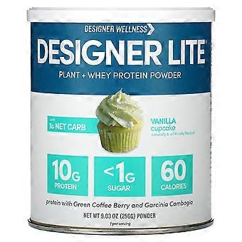 Designer Wellness, Designer Lite, Proteína em Pó Vegetal + Whey, Sabor Cupcake de Baunilha, 256 g (9,03 oz), 2 unidades