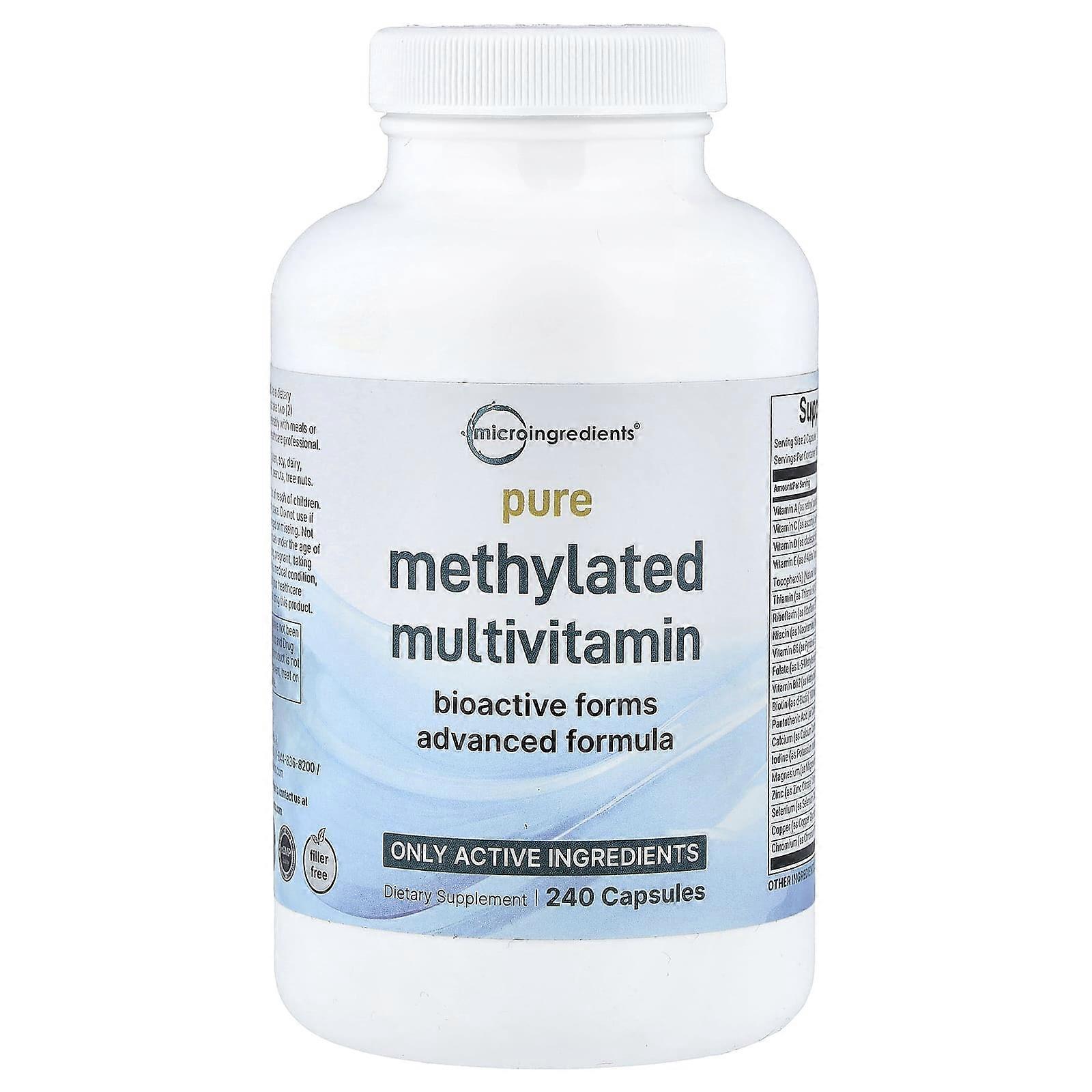 Micro Ingredients, Pure Methylated Multivitamin, 240 Capsules