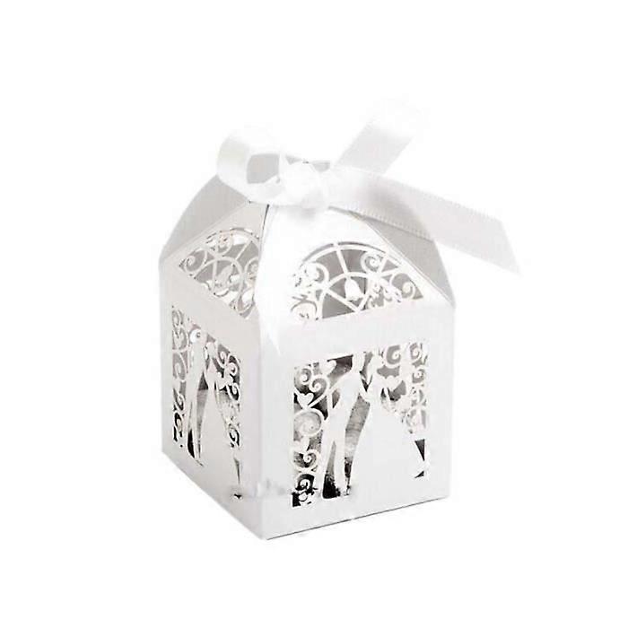 100pcs Favor Boxes Wedding Candy Boxes (White)