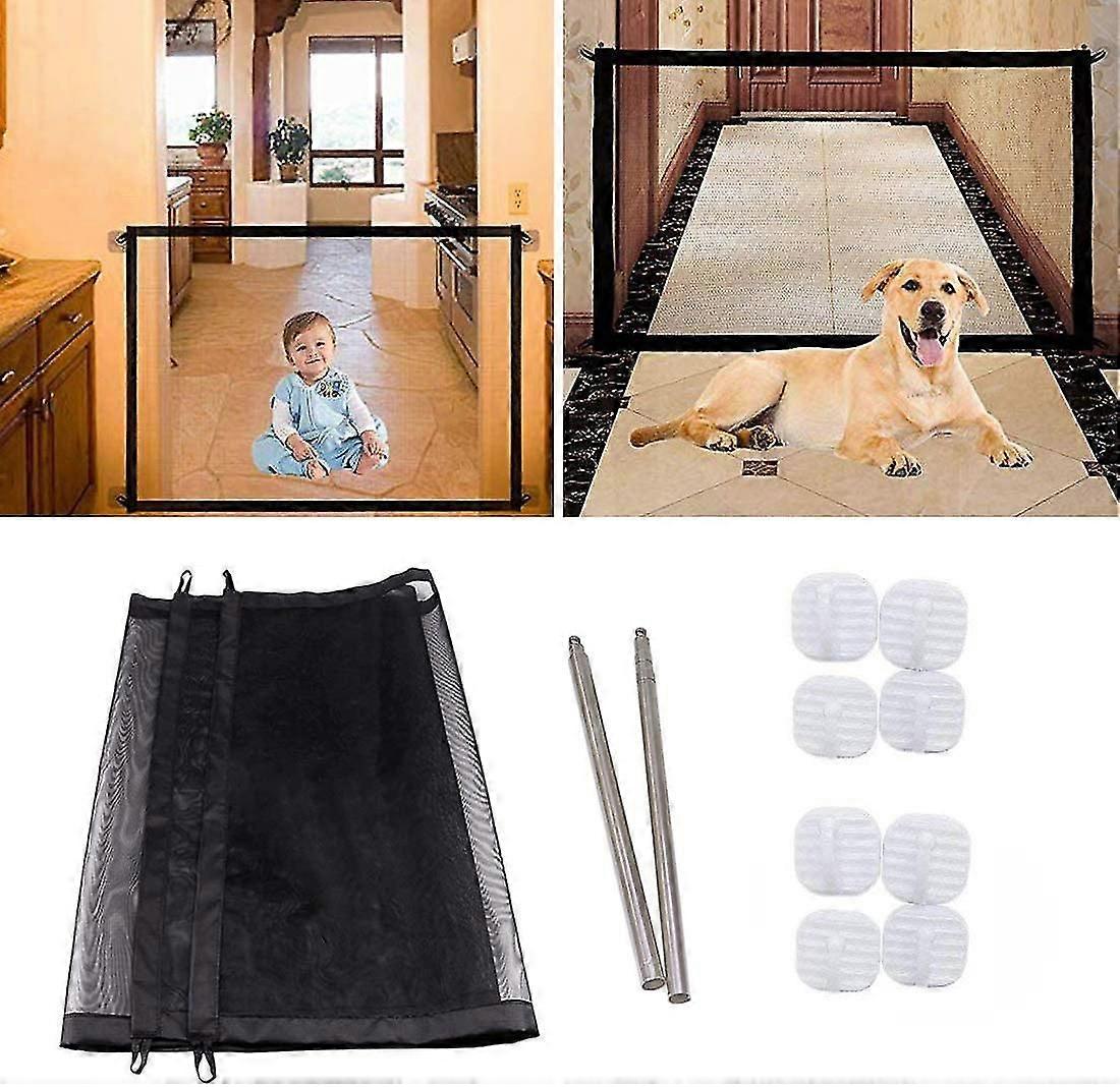 Magic Pet Gate | Retractable Folding Folding Screen In Gate Mesh | Foldable Pet Protector Install It Everywhere