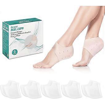 Silicone Heel Protectors5 Pair, Gel Heel Protector, Silicone Heel Sleeves, Heel Cups, For Plantar Fasciitis, Tendinitis, Heel Pain, Men And Women