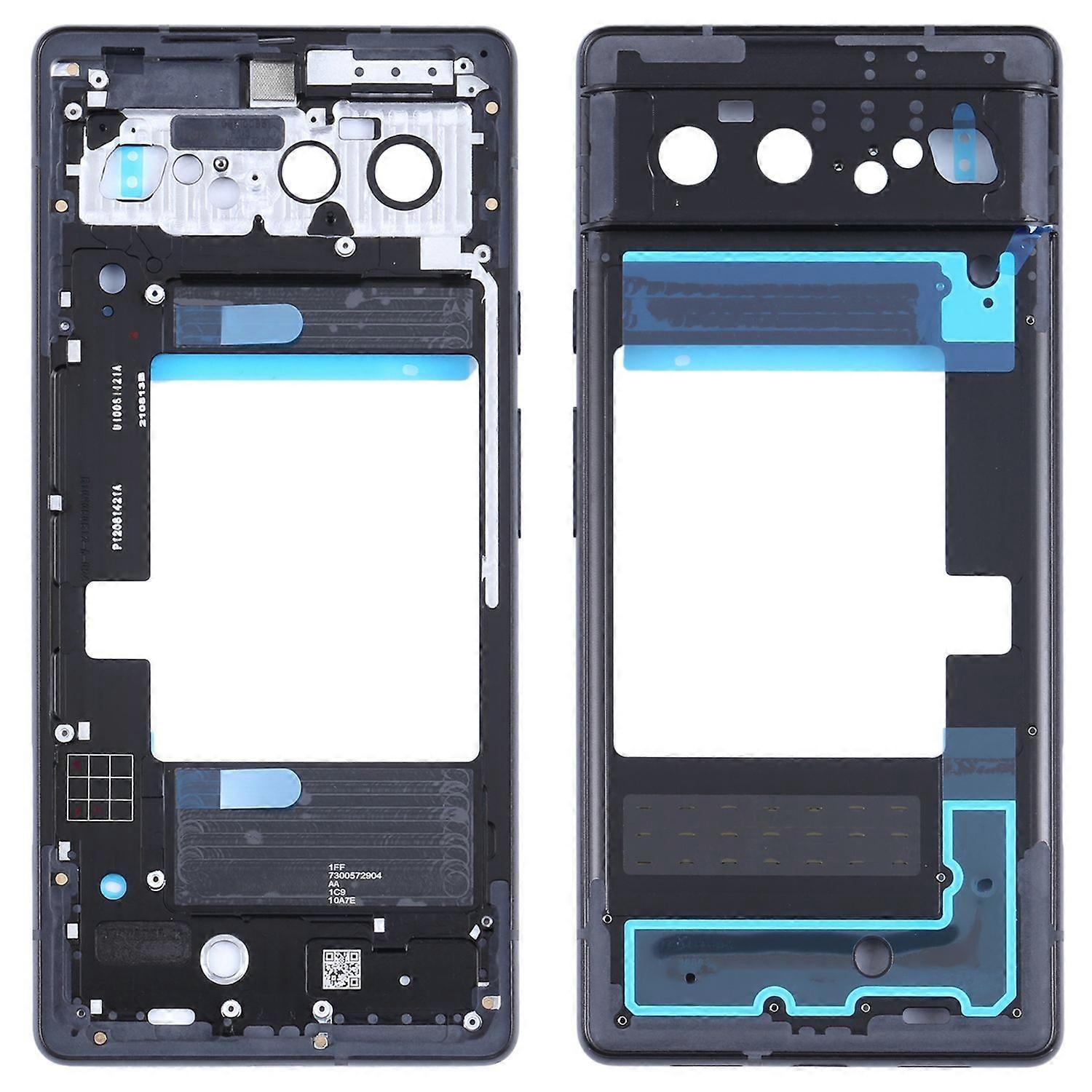 For Google Pixel 6 Middle Frame Bezel Plate, Black Replacement