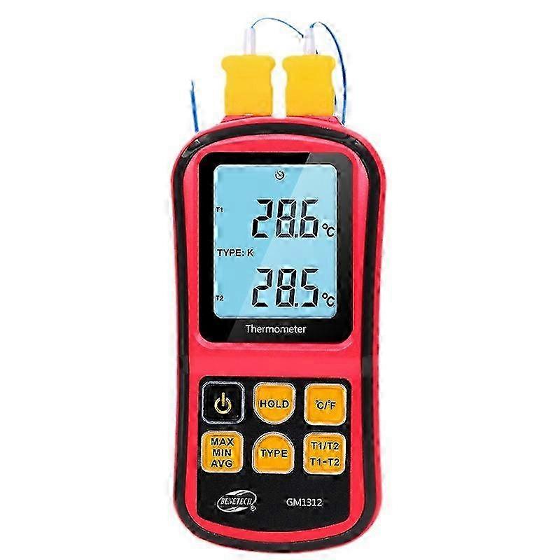 Termoelementtermometer, digitalt K-type termometer, påklipsbar 2-tråds termoelementprobe_f3