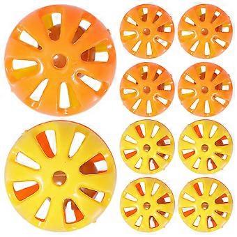 10pcs Bell Toys compatible with Cats Colorful Plastic Hollow Two-Tone Jingle Bell Pounce Chase Rattle Ball Toys (Random Color)