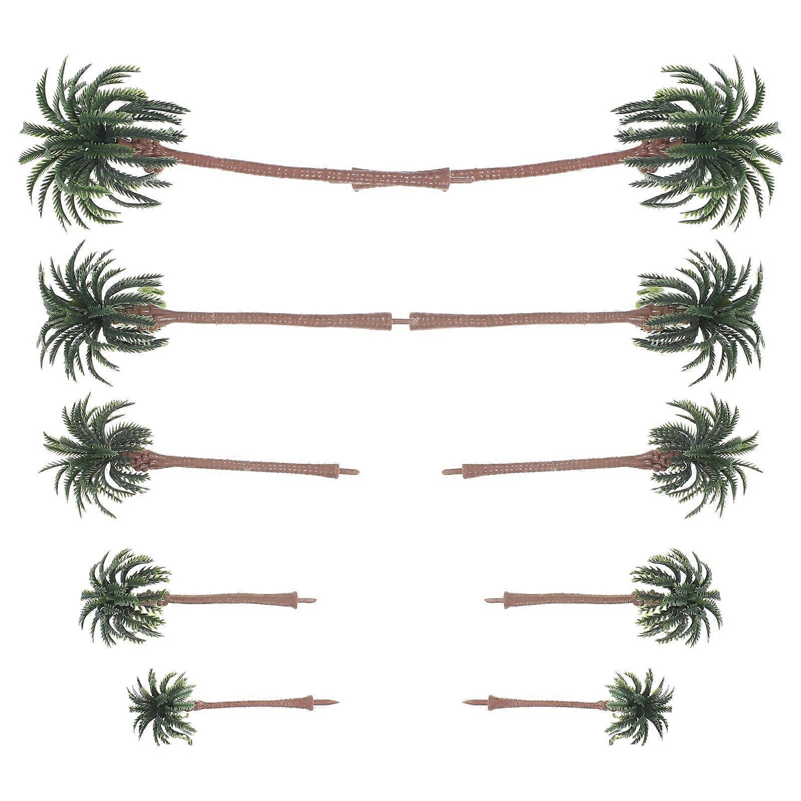 Simulation Coconut Tree Model for Decoration 10Pcs Plastic Mini Landscape Trees
