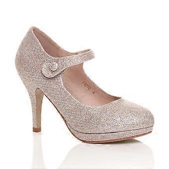 Ajvani High Heel Mary Jane Court Shoes
