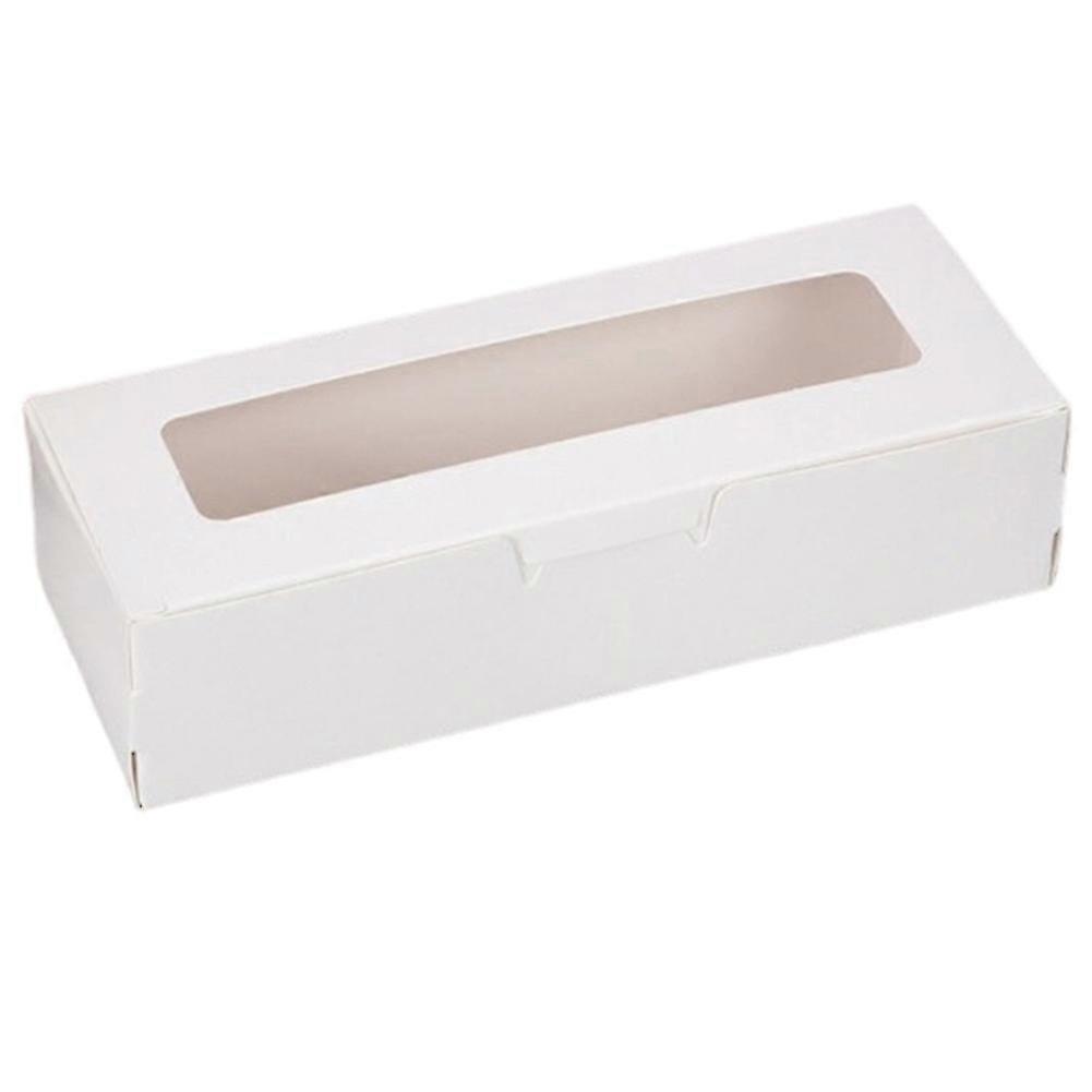 Macaron Boxes Paper Packaging Boxes with Transparent Window Cookie Boxes with Window White