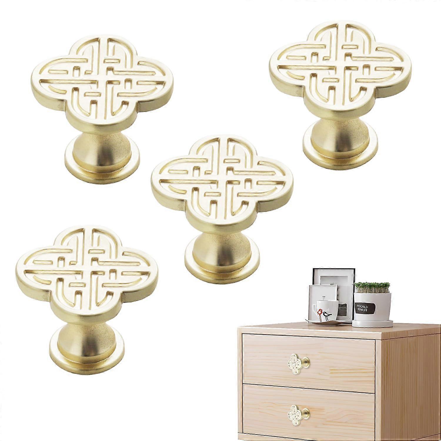Kitchen Cabinet Knobs 4pcs Brushed Copper Drawer Pulls Decorative Furniture Knobs and Pulls