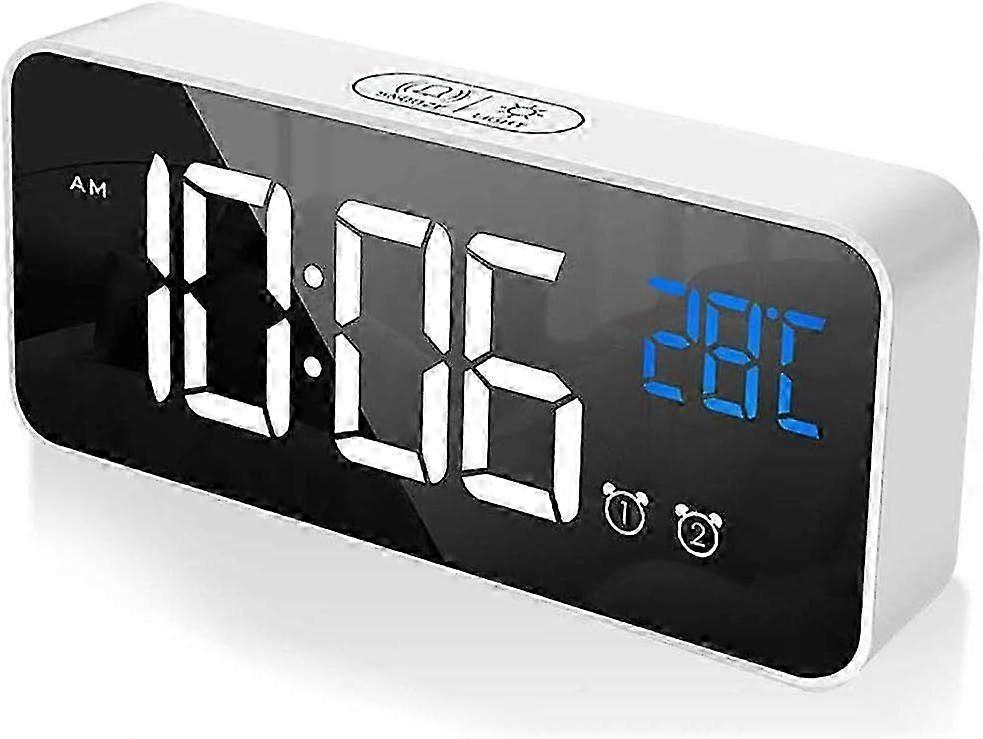 LED Digital Alarm Clock with Mirror Design