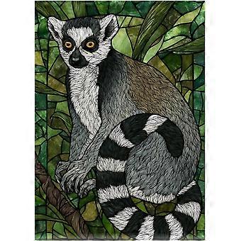 Stained Glass Ring-Tailed Lemur Jigsaw Puzzle SQZ734