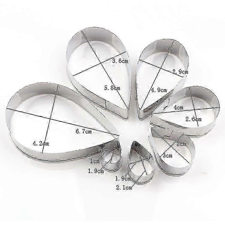 7 Pcs Silver Biscuit Cutters for Cookie Sugar Cake Chocolate Bread Baking Use