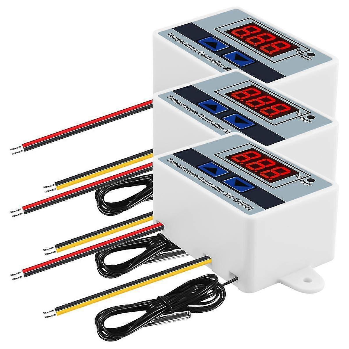 3Pcs 220V 10A Digital LED Temperature Controller Thermostat Control Switch Probe