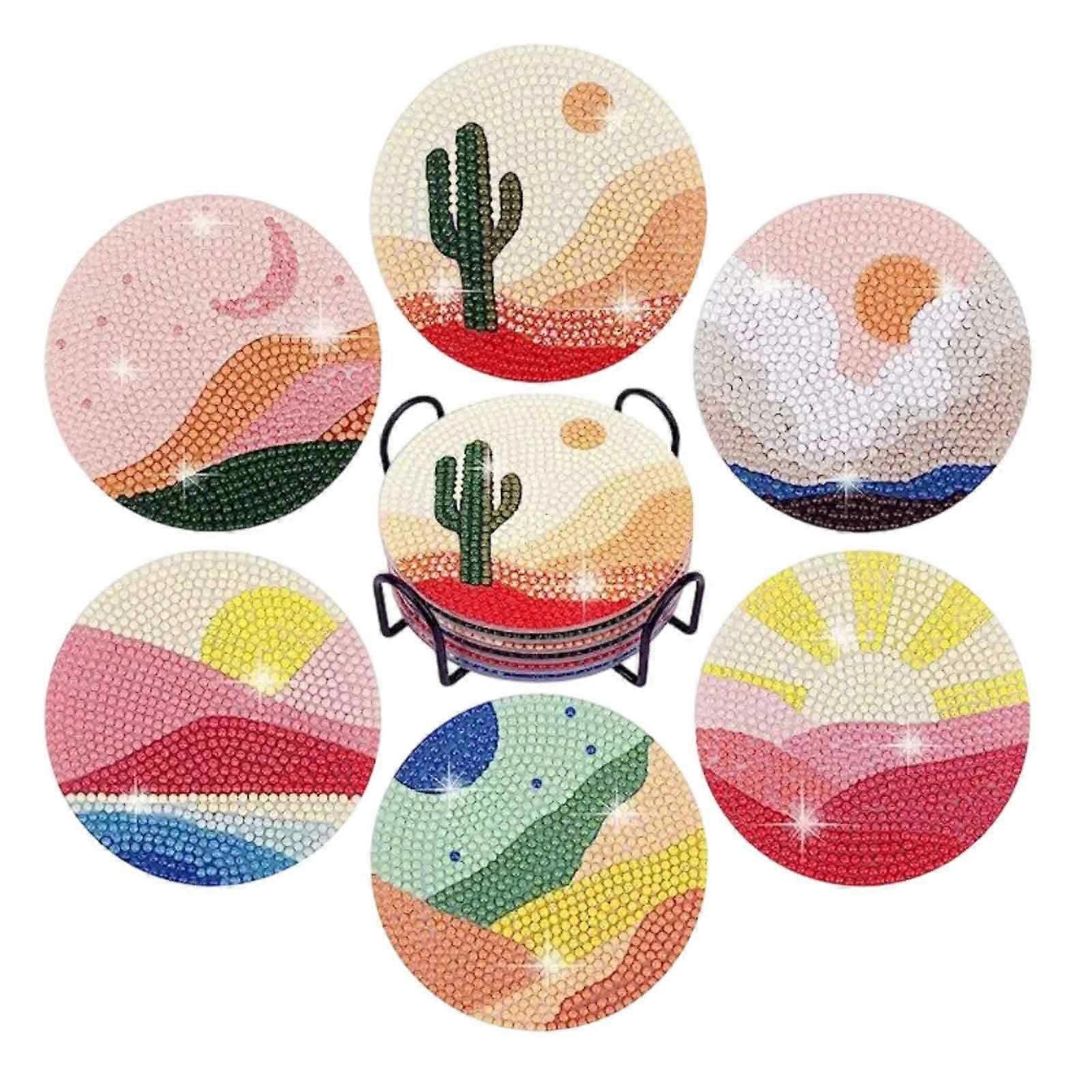Abstract Landscape Diamond Painting Coasters Kit