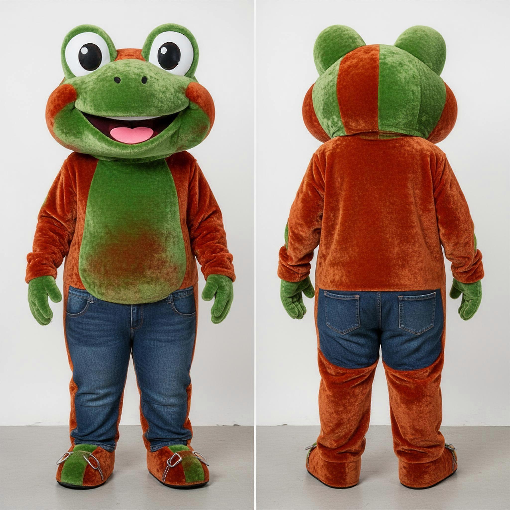 MASTICOT Rust Orange Wide Eyed Frog Mascot