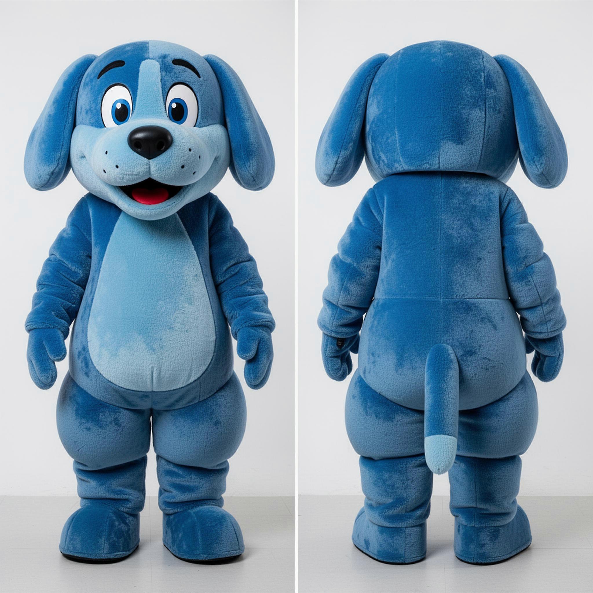 MASTICOT Azure Blue Expressive Dog Mascot