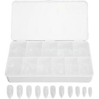 Long False Nails, 550 Pcs Ultra Thin Light False Nails, Semi Frosted False Nails, Long And Transparent For Nail Salon And Decoration (almond)