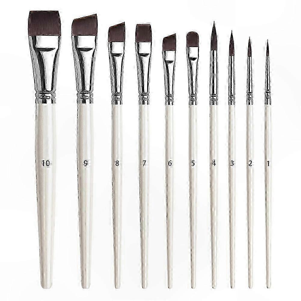 10-Pc Synthetic Brush Set Fine Tip