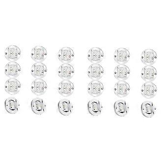 24Pcs Marine Boat Interior Lights,12V LED Boat Deck Courtesy Light 3Inch Round White 6 LED Stern Transom Anchor Light