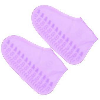 Rainproof Shoes Cover Silicone Anti-Slip Protector for 1Pair Purple Shoes