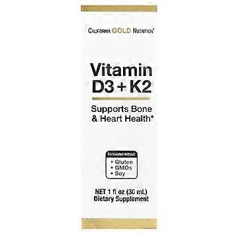 California Gold Nutrition, Vitamin D3 + K2 als MK-4, 25 mcg (1.000 IE), 1 fl oz (30 ml)