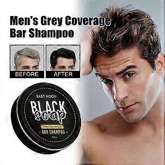 Natural Organic Pure Nature Men's Black Hair Soap Shampoo Bar Fast Effective Repair Gray White Color Dye Hair Body 50g
