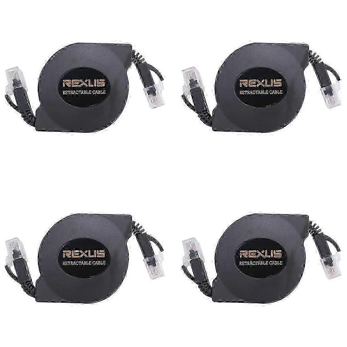 Retractable Flexible 2M 4 Pack RJ45 Patch Cable Compatible with -6 Modem Router LAN