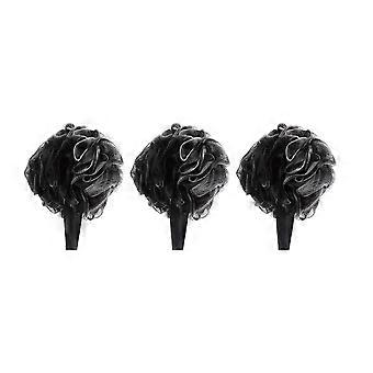 Black Pe Bath Sponge Bath Ball for Shower Use 6Pcs Set