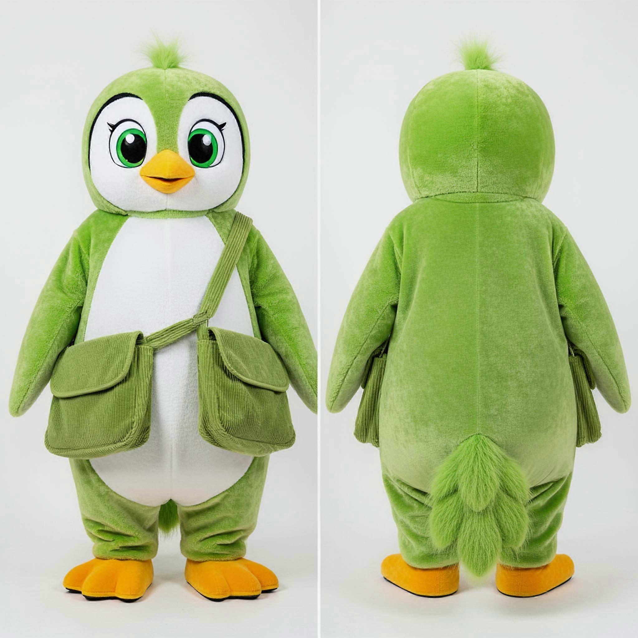 MASTICOT Lime Green Velour Penguin Mascot